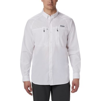 Columbia PFG Terminal Tackle Long Sleeve Woven, Camisa Blancos Para Hombre | 892613-QBL